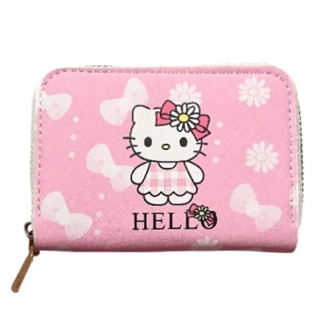 Hello Kitty Pink White Bow Zipper Wallet